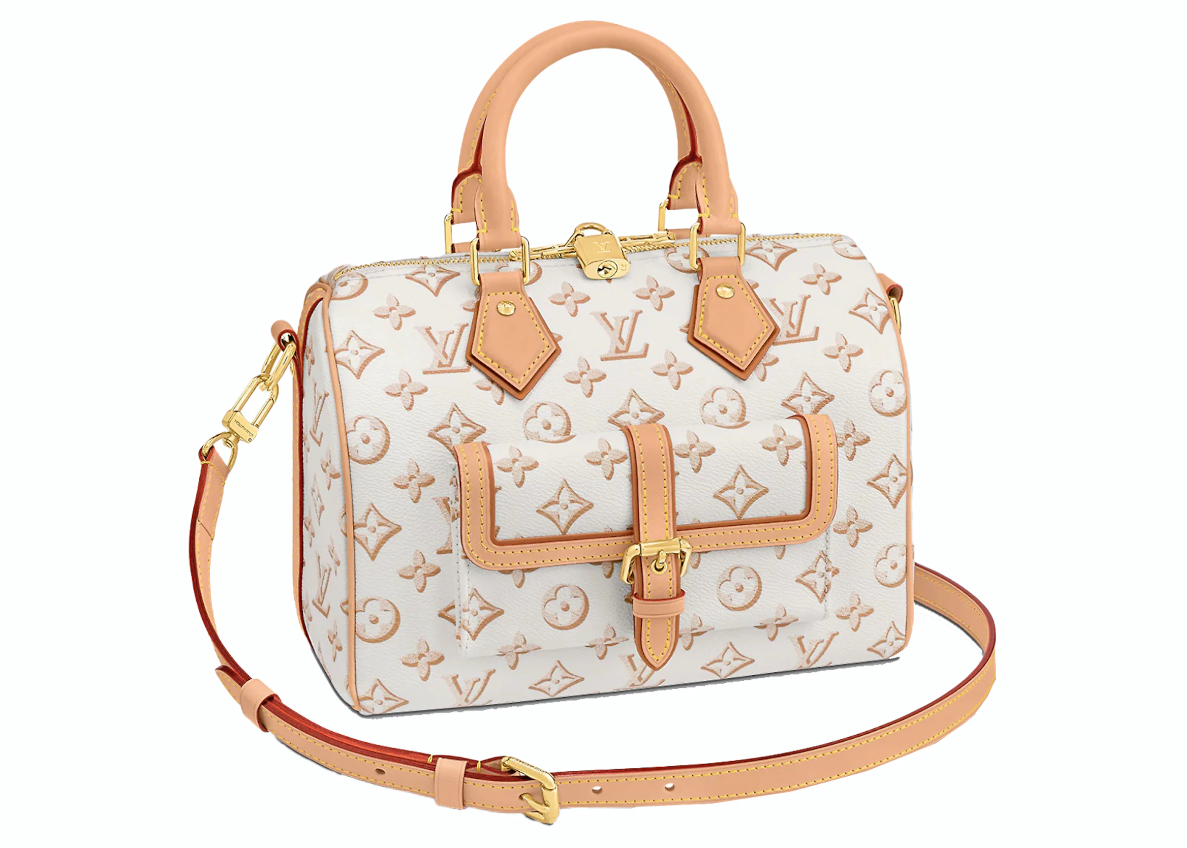 Louis Vuitton Speedy 25 Monogram Beige in Coated Canvas/Natural Cowhide Leather with Gold-tone ES