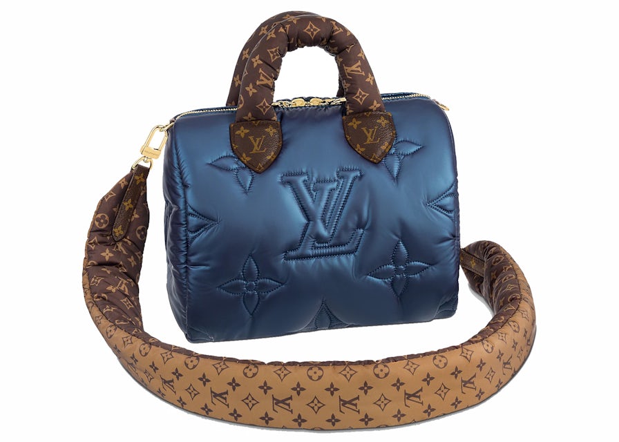 Louis Vuitton Speedy Bandoulière 25 Navy in Econyl Recycled Nylon with  Gold-tone - GB