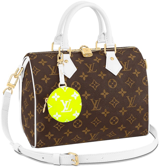 Louis Vuitton Speedy Bandouliere 25 White/Brown in Coated Canvas