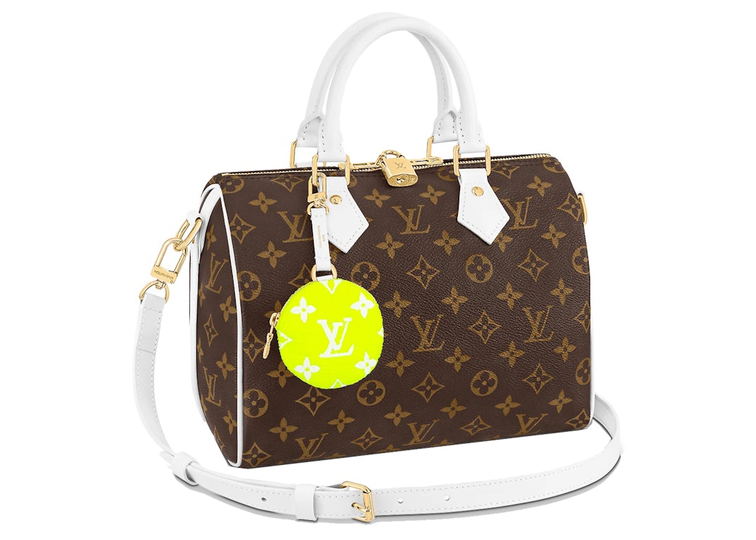 Pre-owned Louis Vuitton Speedy Bandouliere 25 White/brown