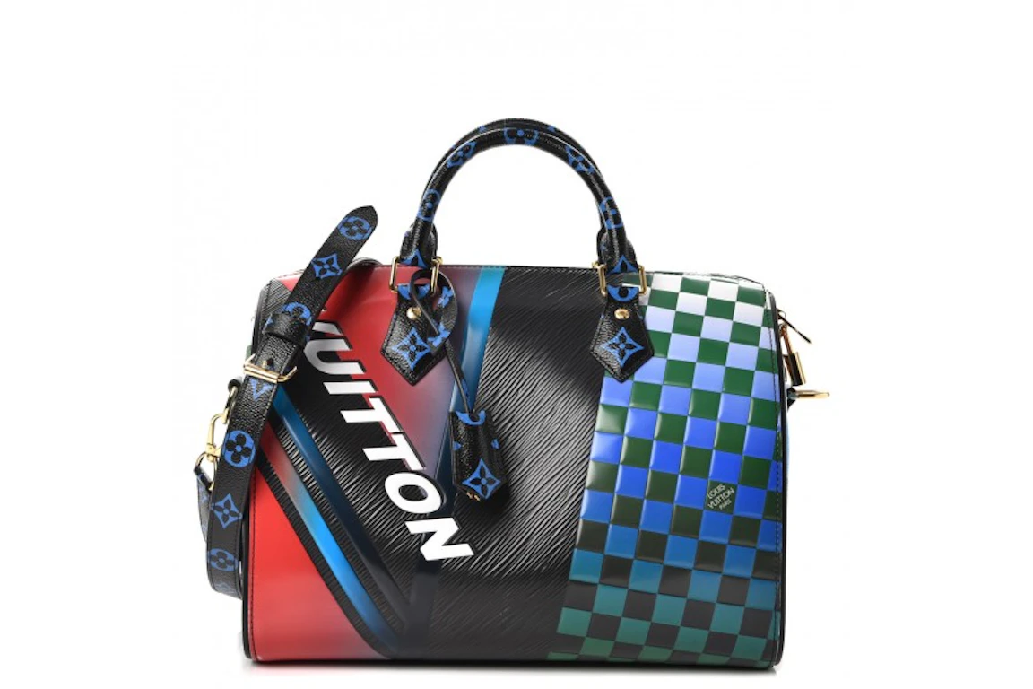 Louis Vuitton Speedy Bandouliere Epi Damier Race 30 Black Multicolor