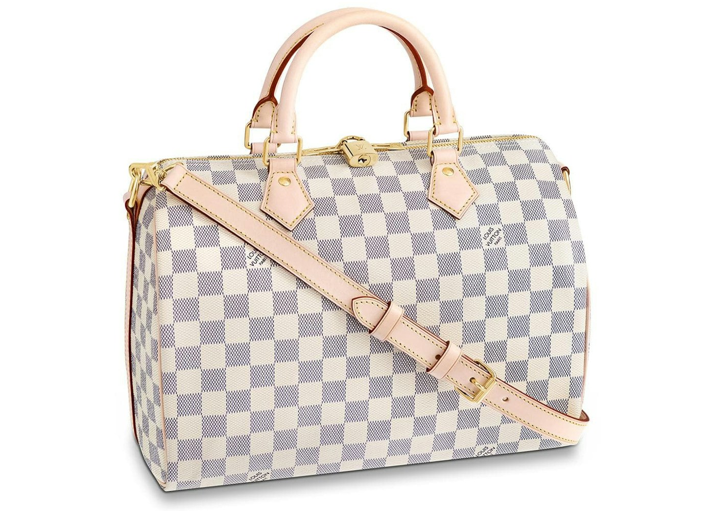 Louis Vuitton Speedy Bandouliere Damier Azur 30 White Blue Louis Vuitton Speedy Bandouliere Damier Azur 30 White Blue