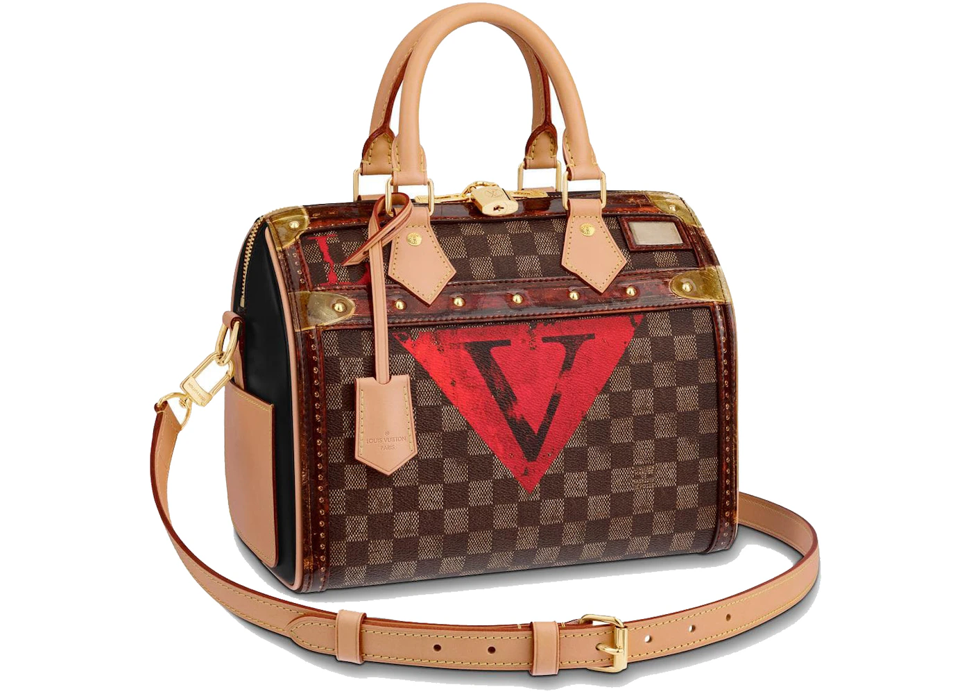 Louis Vuitton Box Bag Damier Ebene Stories Brown/Red in Coated  Canvas/Leather with Gold-tone - US