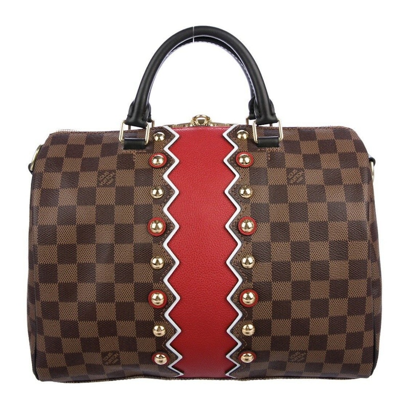 Louis Vuitton Speedy Bandouliere Damier Ebene Karakoram 30 Rubis