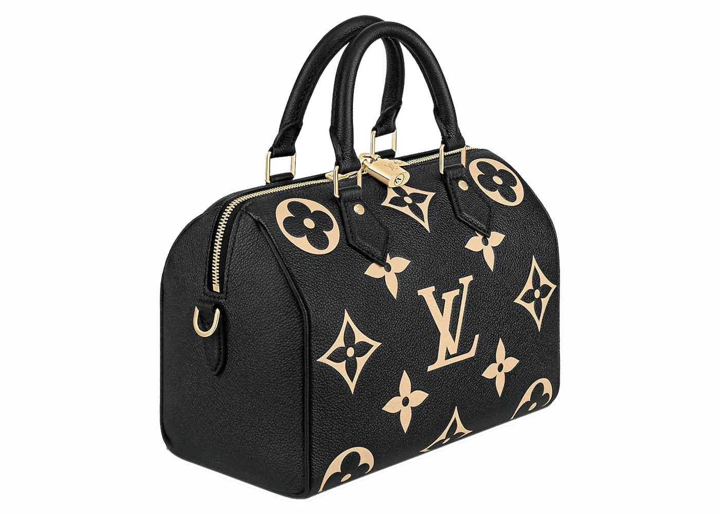 Louis Vuitton Speedy Bandouliere Monogram Empreinte Black/Beige in ...
