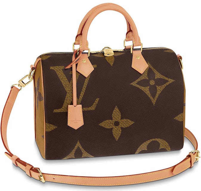Louis Vuitton Speedy Bandouliere Monogram Giant Reverse 30 Brown in Coated  Canvas/Leather with Gold-tone - GB