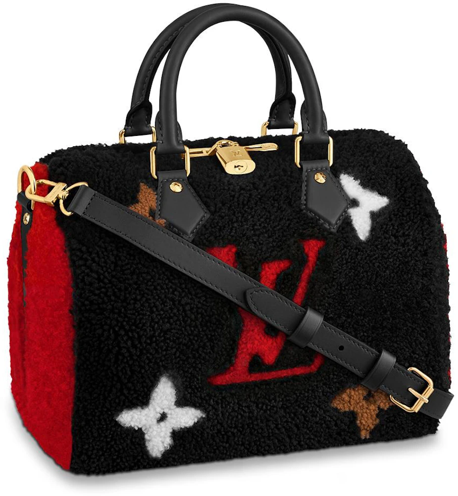 Louis Vuitton Limited Edition Black/Red Monogram Fleece Teddy