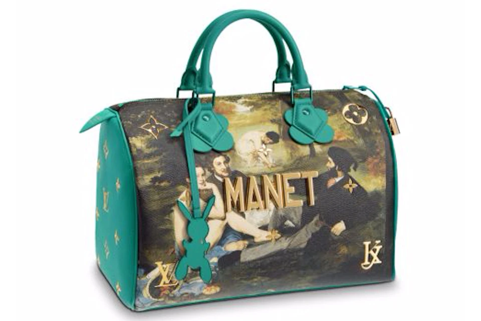 Louis Vuitton x Jeff Koons Speedy Edouard Manet Masters 30 Emerald Multicolor