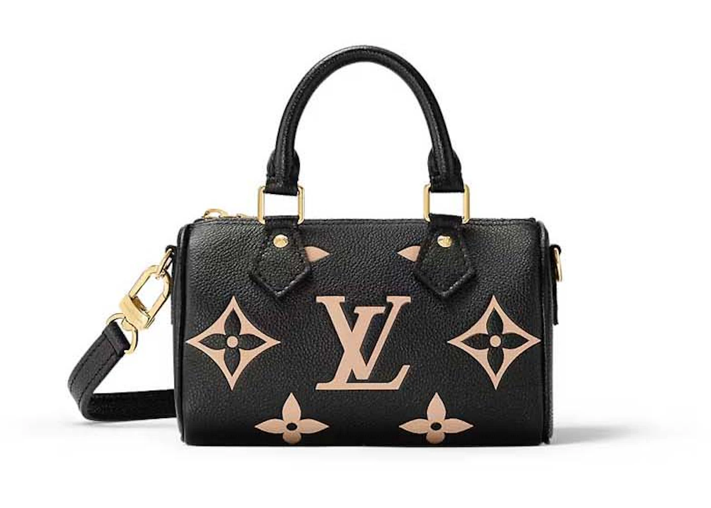 Louis Vuitton Speedy Nano Black/Beige in Monogram Empreinte Embossed Supple  Grained Cowhide Leather with Gold-tone - US