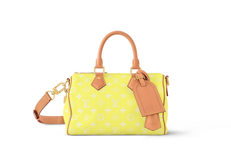 Pre-owned Louis Vuitton Men's Speedy P9 Bandouliere 25 In Lemonade Yellow