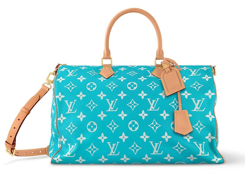 Louis Vuitton Speedy P9 Bandouliere 50 Turquoise in Calfskin with