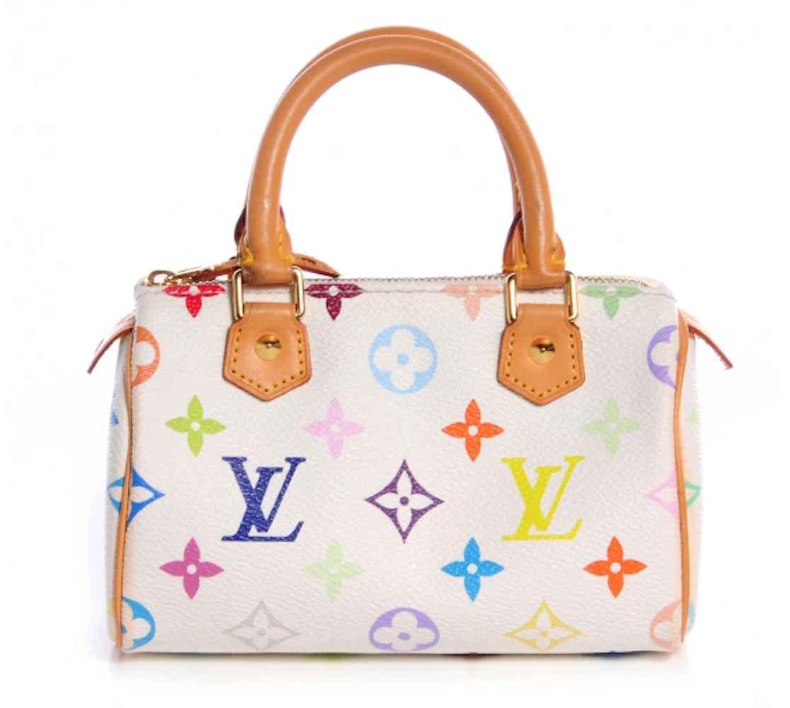 LOUIS VUITTON Monogram Multicolor Mini Speedy Hand Bag White