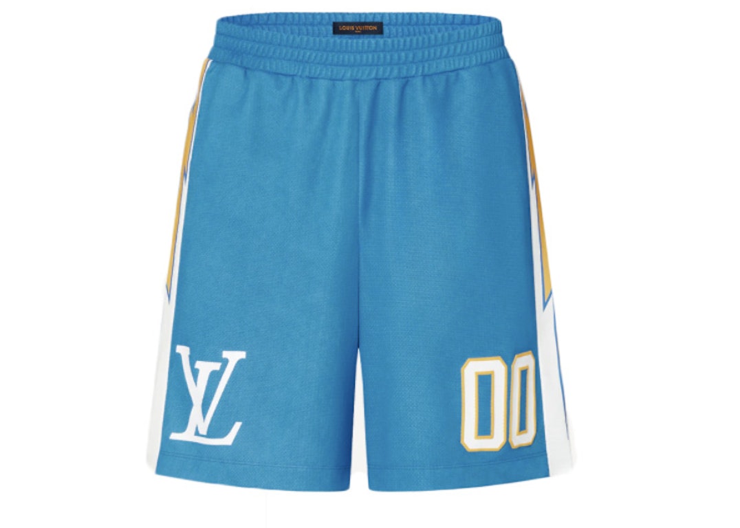 Pre-owned Louis Vuitton Sporty Jersey Short With Patch Blue