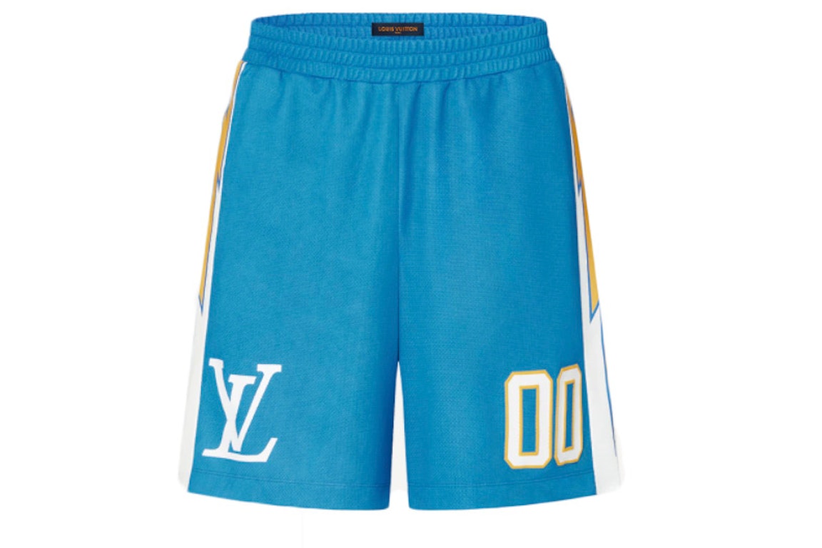 Pre-owned Louis Vuitton Sporty Jersey Short With Patch Blue