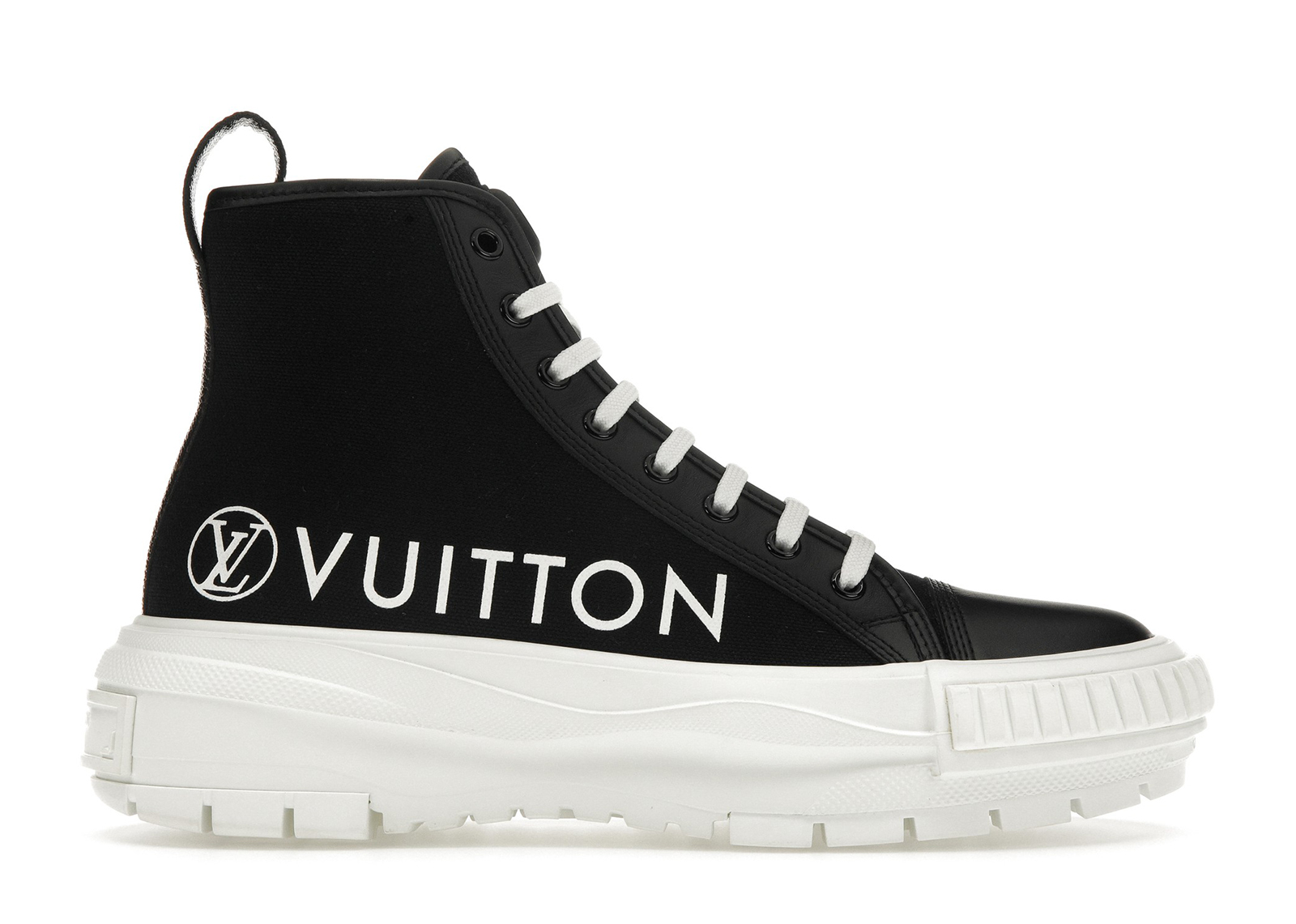 Louis Vuitton Squad Boot Vuitton Logo Canvas Black White