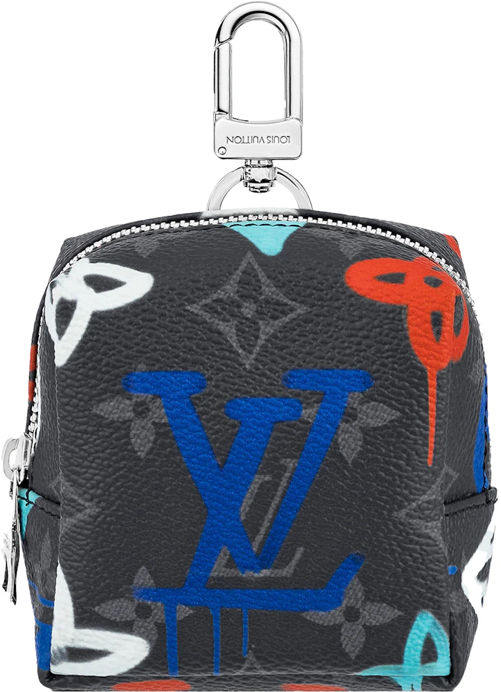 Louis Vuitton LV Aerogram Key Holder and Bag Charm Black Cowhide