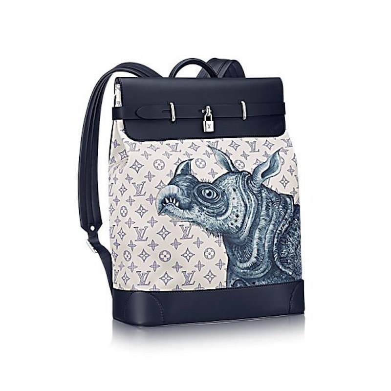 Louis Vuitton Steamer Backpack Chapman Savane Monogram Chapman Ink Blue White in Coated Canvas with Silver tone US