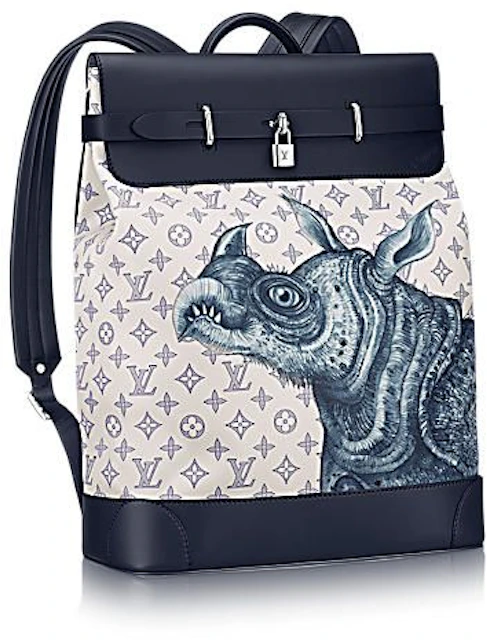 absorption Aja Jeg vil have Louis Vuitton Steamer Backpack Chapman Savane Monogram Chapman Ink Blue  White in Coated Canvas with Silver-tone