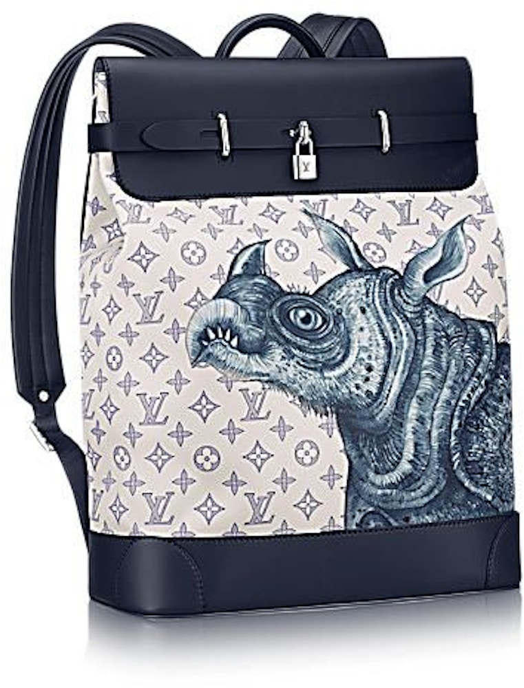 Louis Vuitton Steamer Backpack Chapman Savane Chapman Ink Blue in Coated with Silver-tone