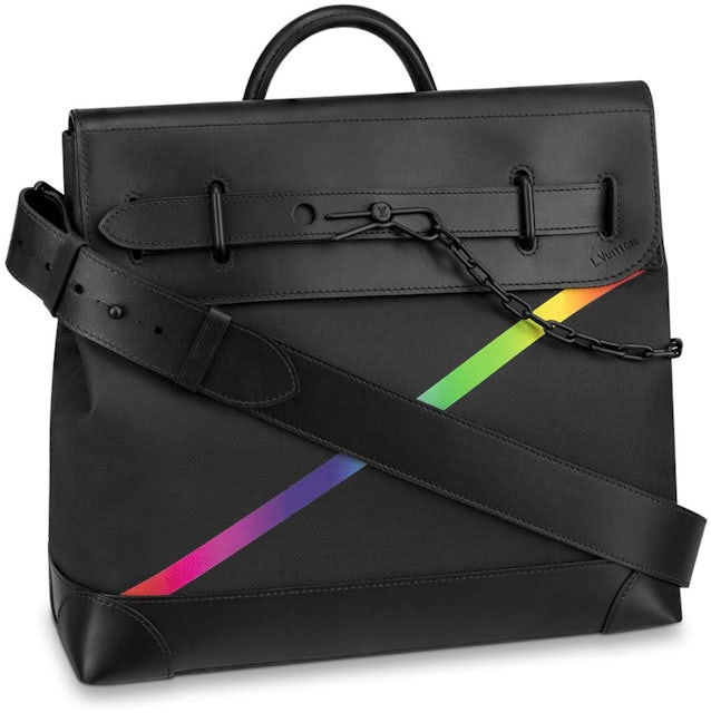 Louis Vuitton Steamer Taiga PM Black/Rainbow in Taiga Leather with Matte  Black - US