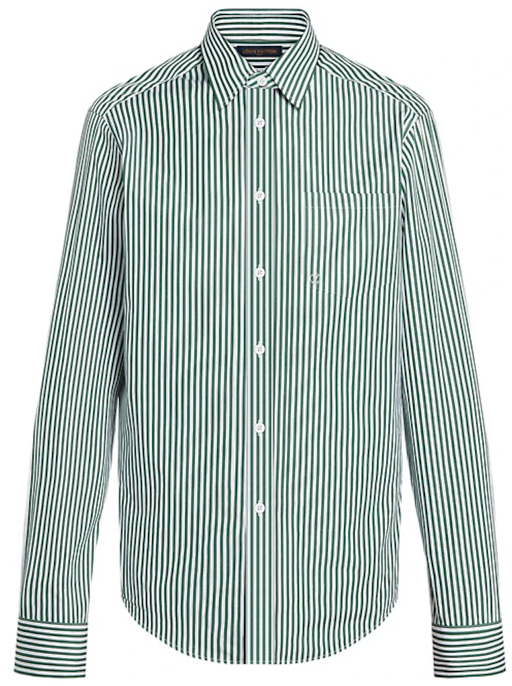 Louis Vuitton Striped Oversized Business Shirt Green Men's - FW21 - US
