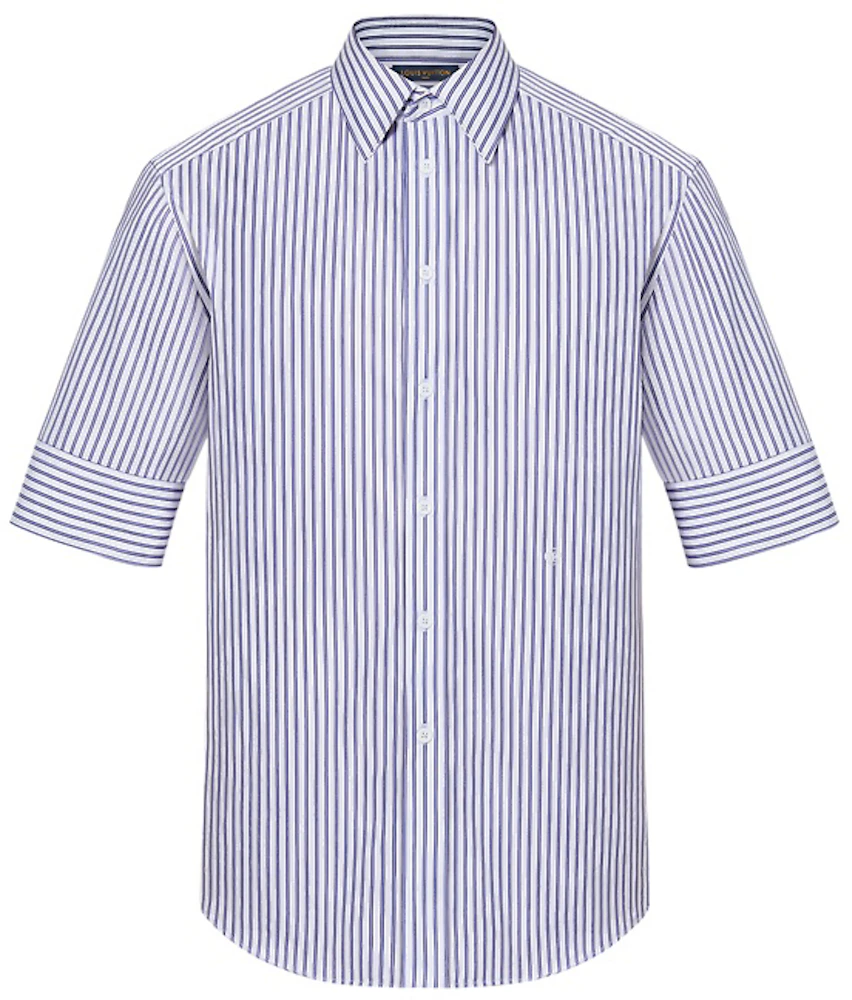Louis Vuitton Striped Short Sleeve Shirt Baby Blue Men's - FW21 - US