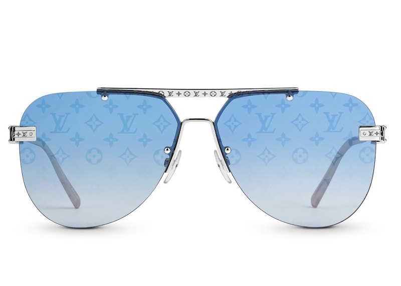 Louis Vuitton Sunglasses LV Ash Monogram Silver/Blue Men's - FW20 - US