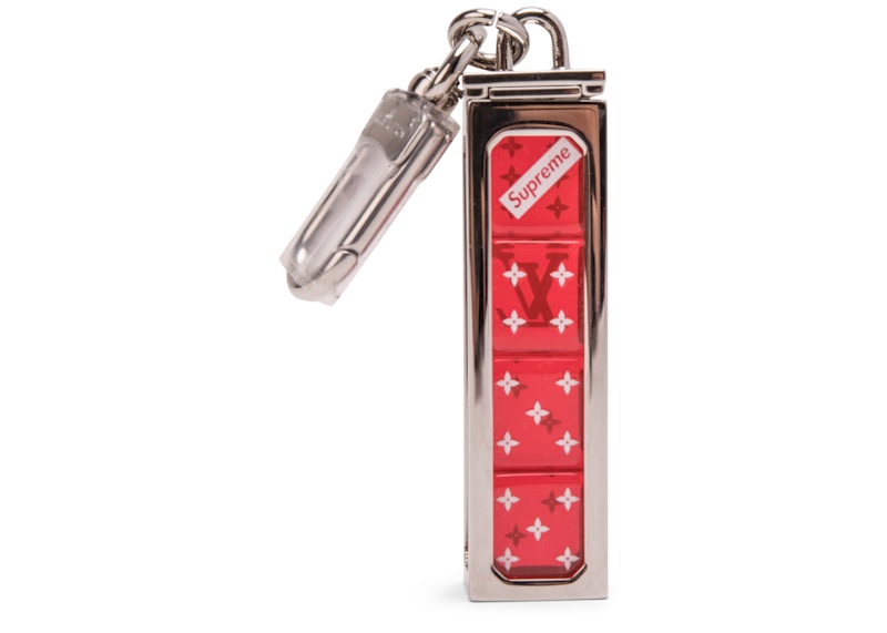 Louis Vuitton x Supreme Dice Key Chain Red in Silver with Silver - US