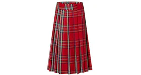 Louis Vuitton Tartan Check Pleated Skirt Red