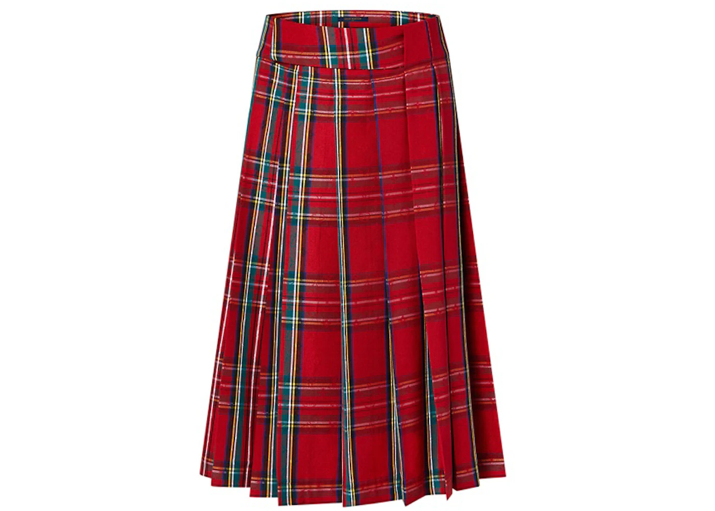 Louis Vuitton Scallop Detail A-Line Mini Skirt Bright Red. Size 34