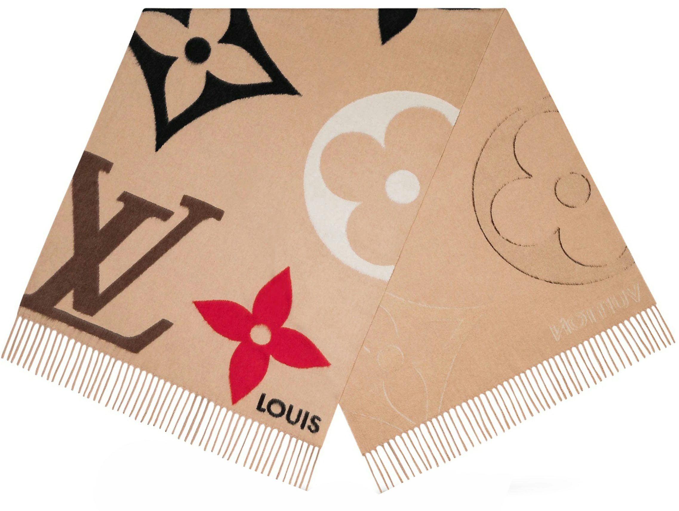 Louis Vuitton Mahina Flight Mode Scarf Cream Cashmere