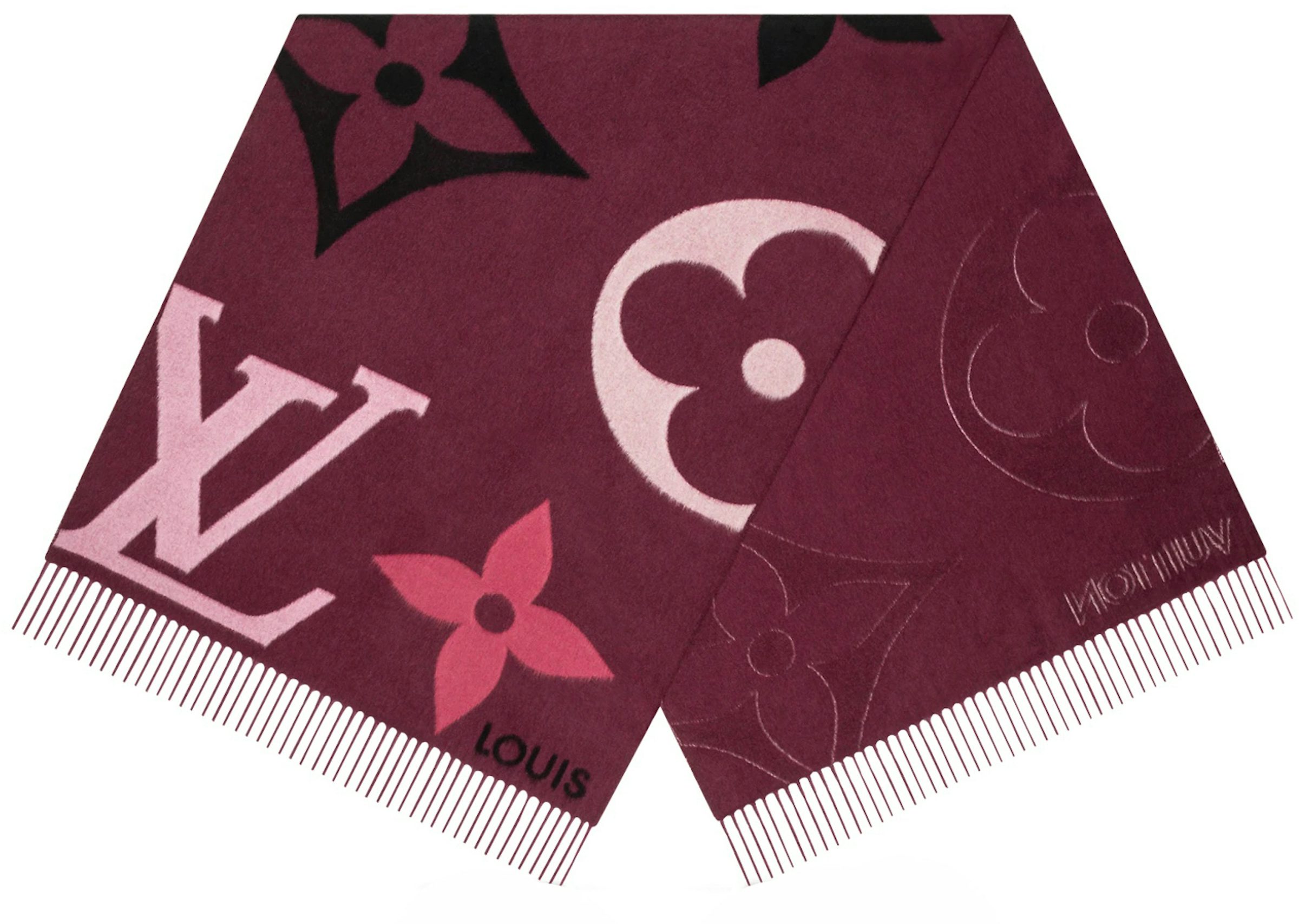 Louis Vuitton Monogram Cream and Brown Silk Scarf
