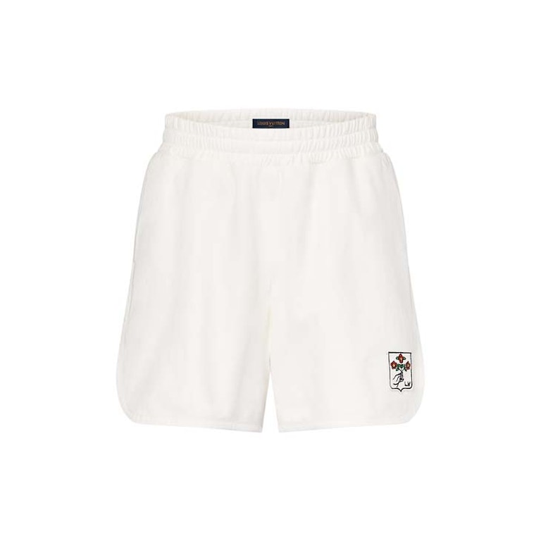 Pre-owned Louis Vuitton Thin Leather Running Shorts White