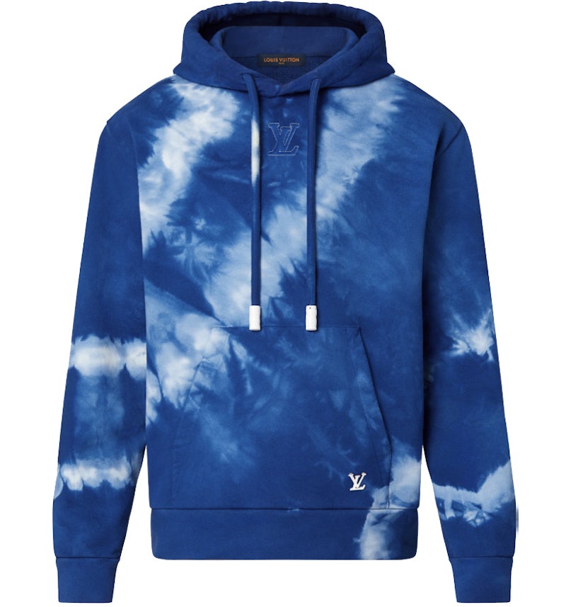 Louis Vuitton Tie&Dye Hoodie with LV Signature Heather/Grey/Blue