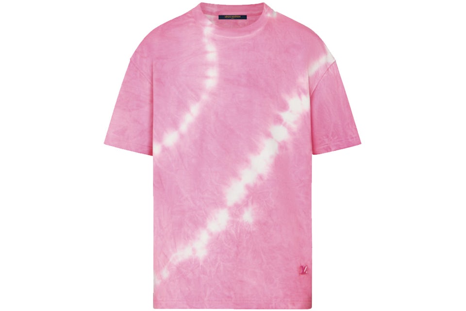 Louis Vuitton Tie&Dye T-shirt with LV Signature Acid Pink Men's
