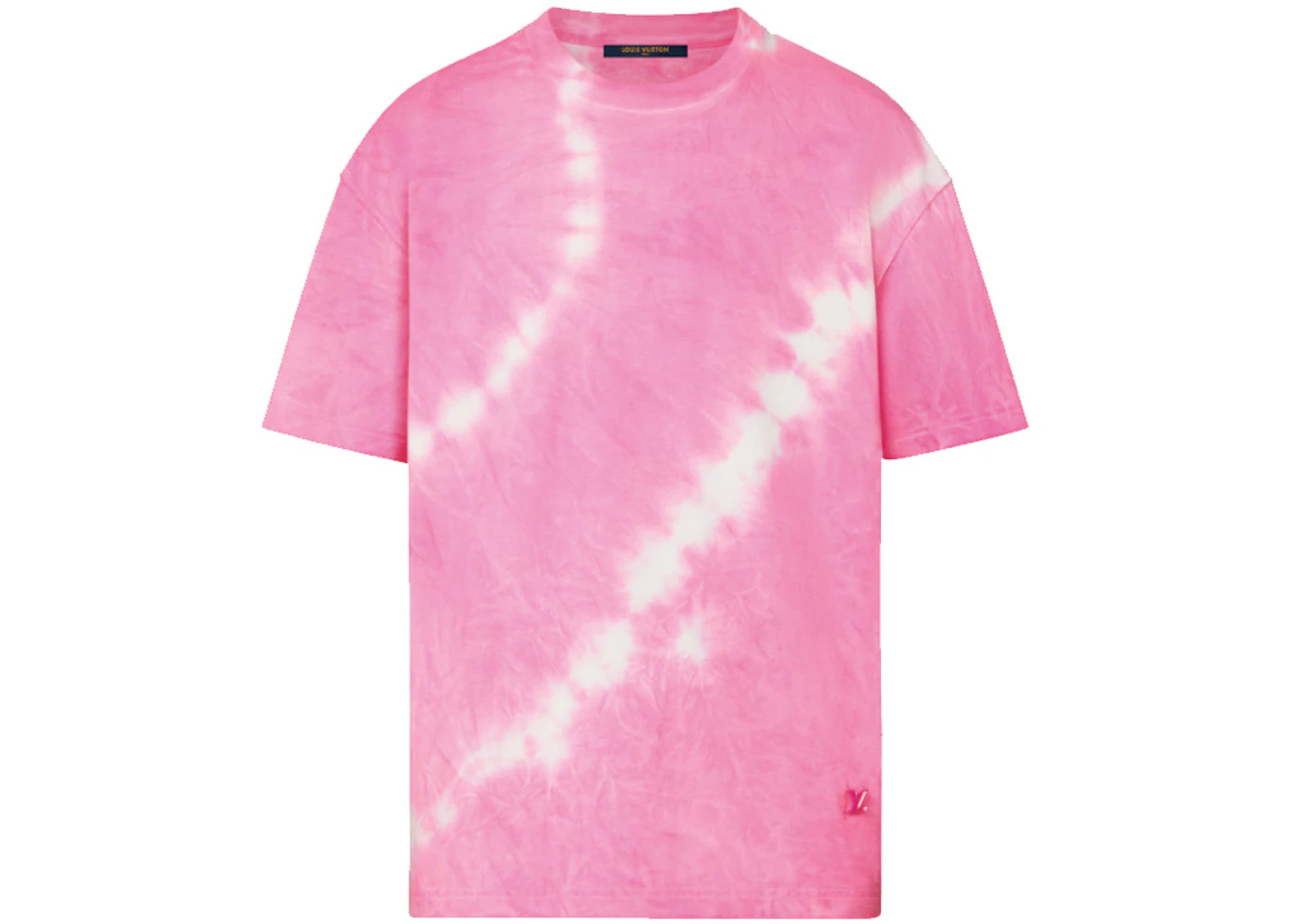 Louis Vuitton Tie&Dye T-shirt with LV Signature Acid Pink Men's