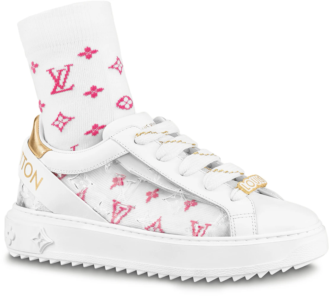 Louis Vuitton Time Out Debossed Monogram Transparent Upper White Gold ( Women's) (White Pink Socks Included) - 1A9PZS - US