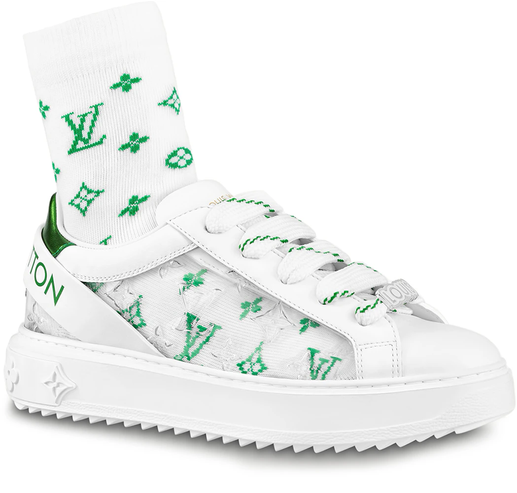 Louis Vuitton Time Out Debossed Monogram Transparent Upper White Green ( Women's) (White Green Socks Included) - 1A9Q08 - US