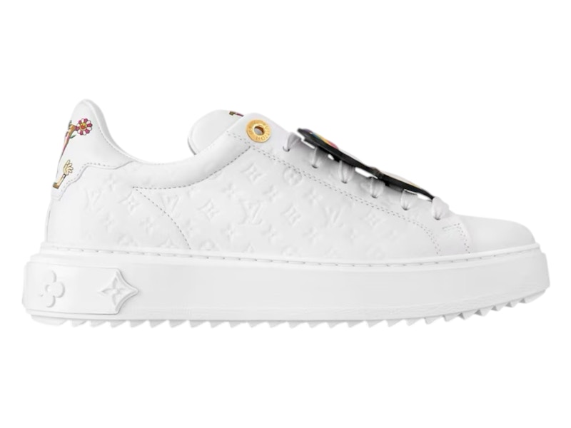 Pre-owned Louis Vuitton Timeout Takashi Murakami (women's) Sneakers In White