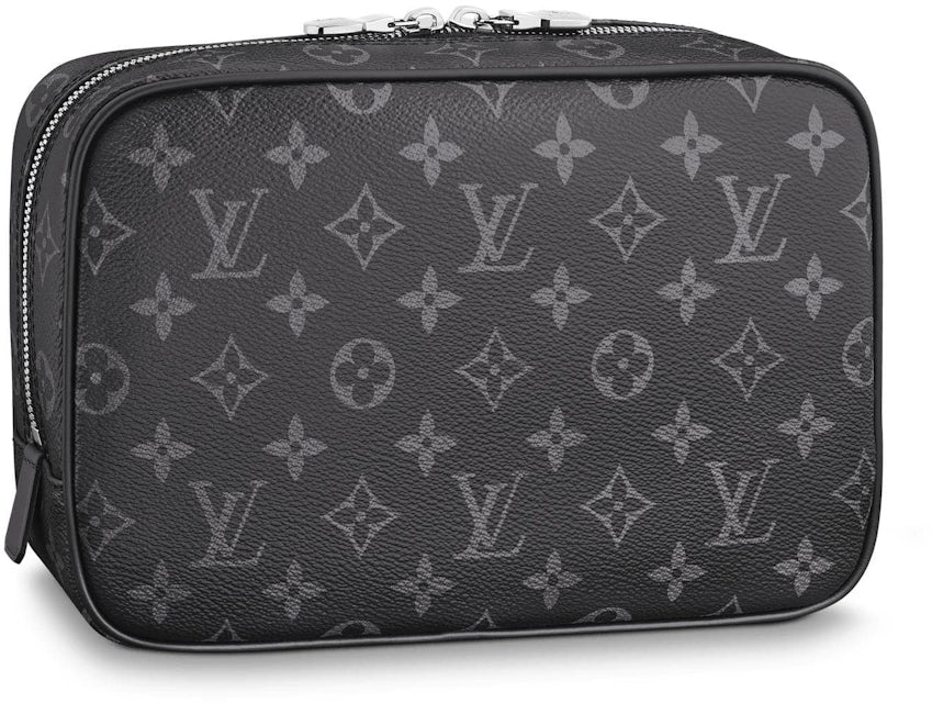 Louis Vuitton Toiletry Pouch Monogram Eclipse GM Black/Grey in Toile Canvas  with Silver-tone - GB