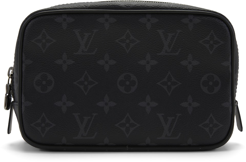 Louis Vuitton Toiletry Pouch Monogram Eclipse GM Black/Grey in Toile Canvas  with Silver-tone - US