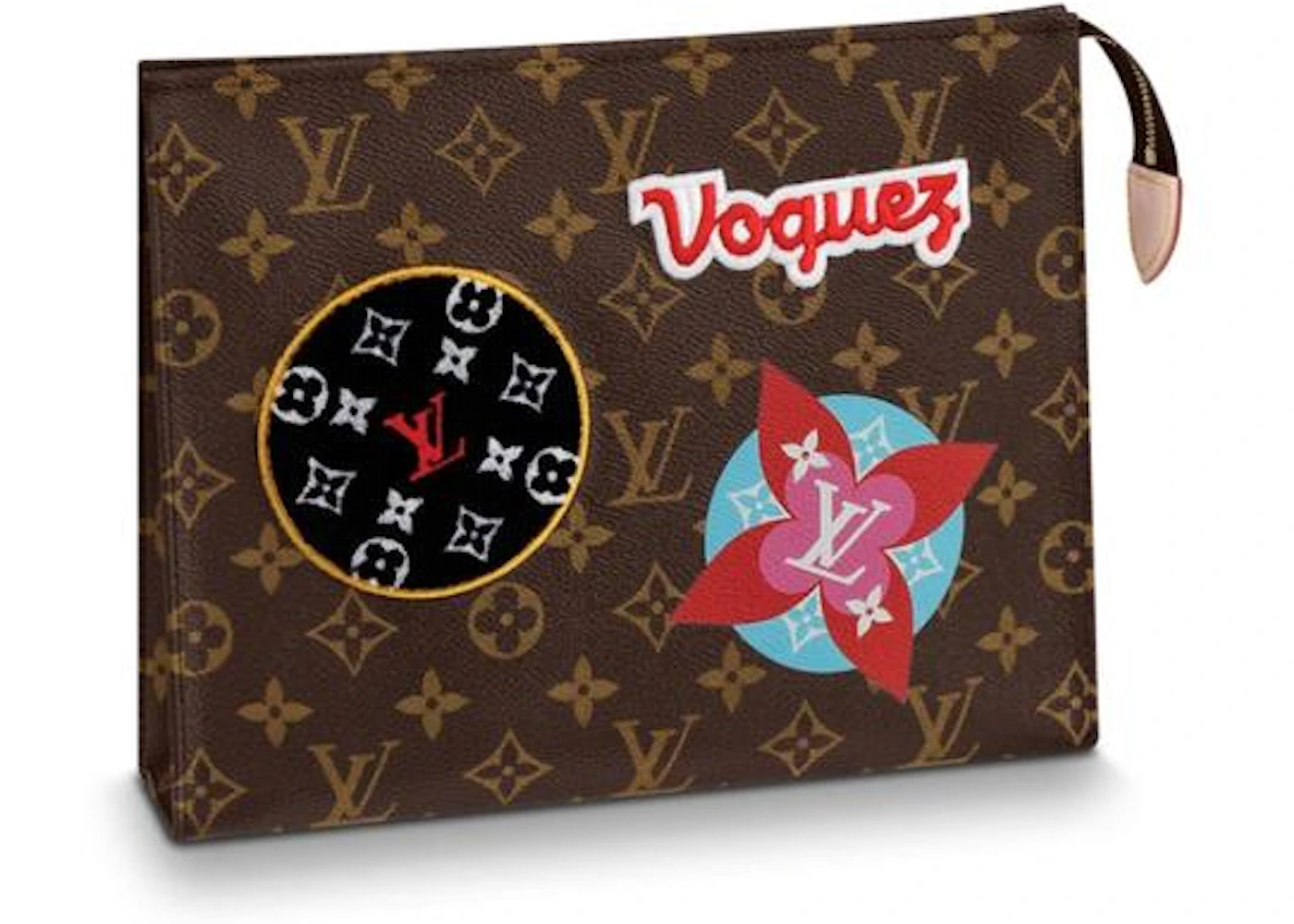 Louis Vuitton Toiletry Pouch 26 Monogram Patches in Coated Canvas with  Gold-tone - US