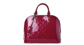Louis Vuitton Vernis Alma PM Monogram Wine Red Color USED 0120A