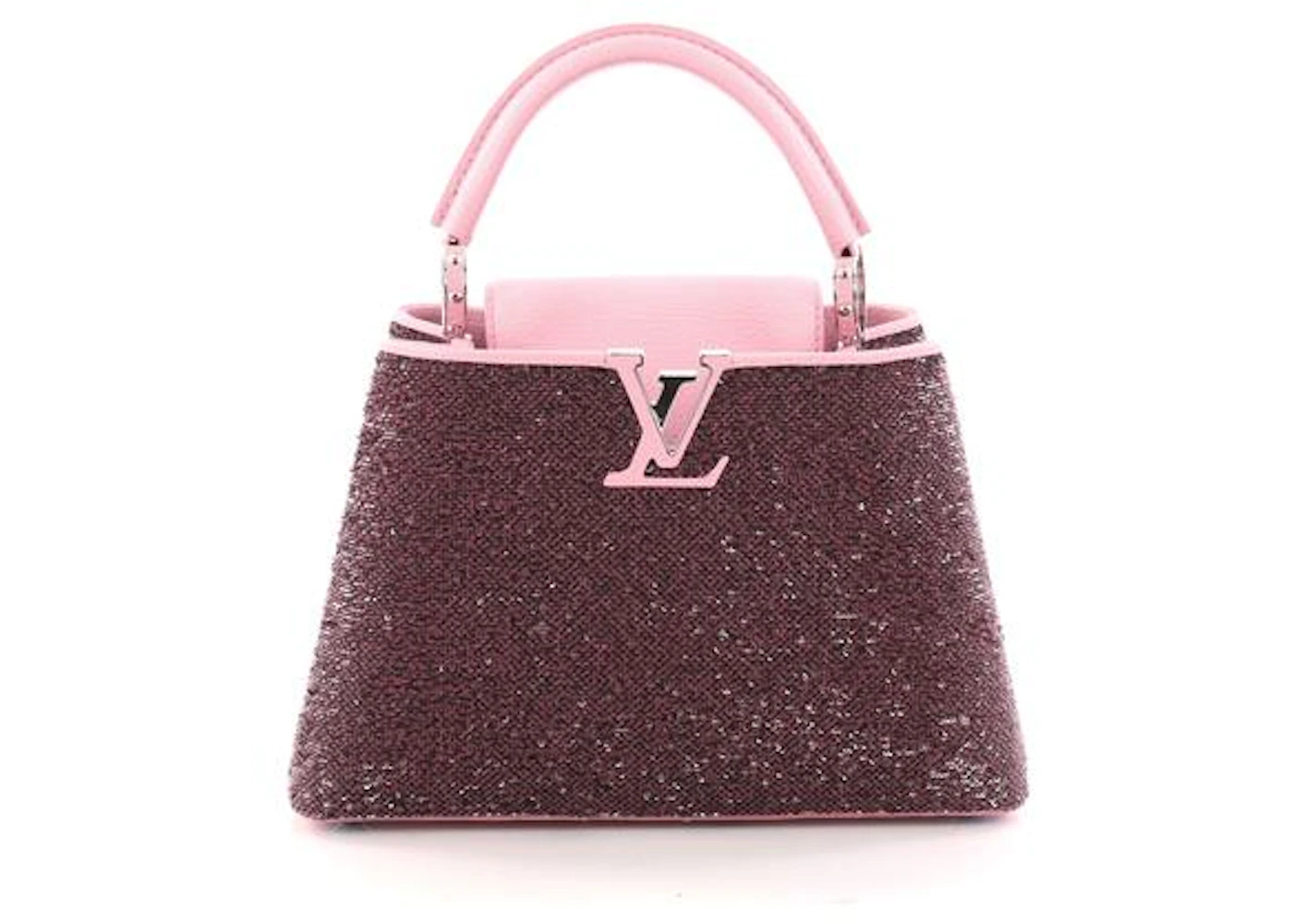 Louis Vuitton Top Handle Capucines Sequins BB Pink in Leather with