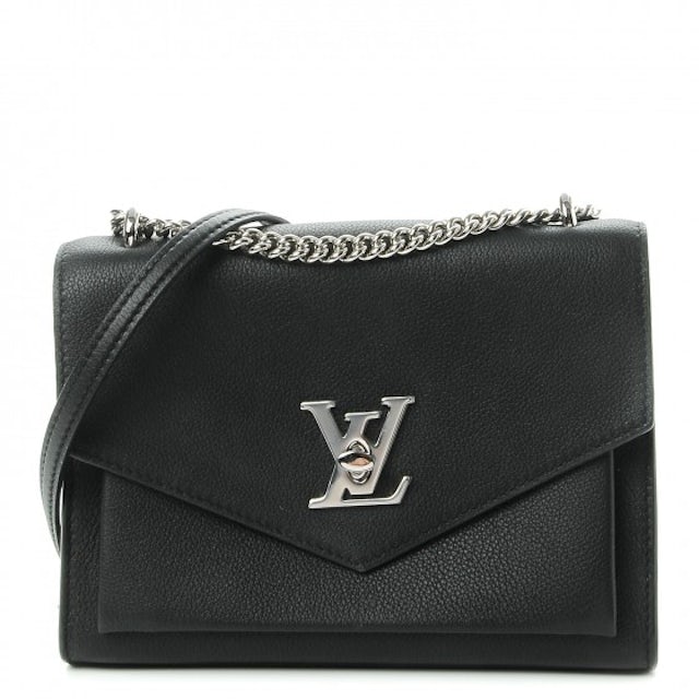 Louis Vuitton Black Soft Calfskin Mylockme Satchel Matte Black