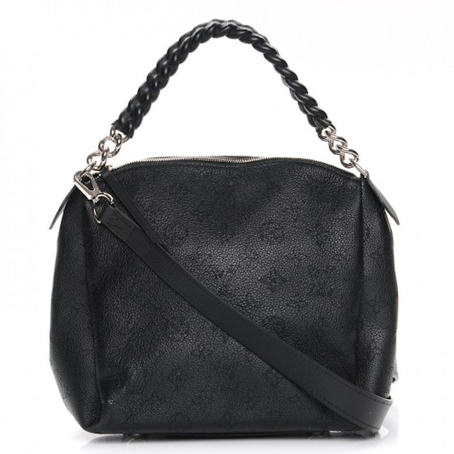 Louis Vuitton Black Monogram Mahina Leather Babylone PM Bag w/o Top Handle