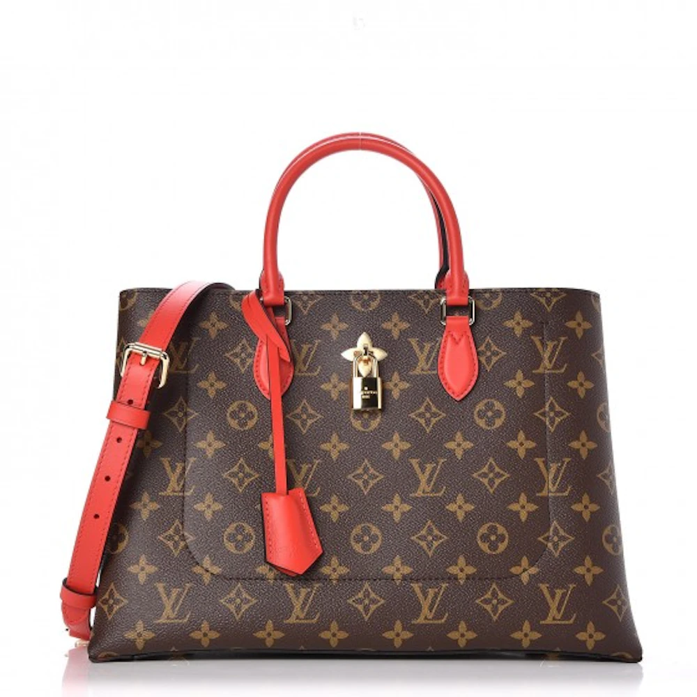 Louis Vuitton Tote Flower Monogram Coquelicot in Coated Canvas/Leather ...