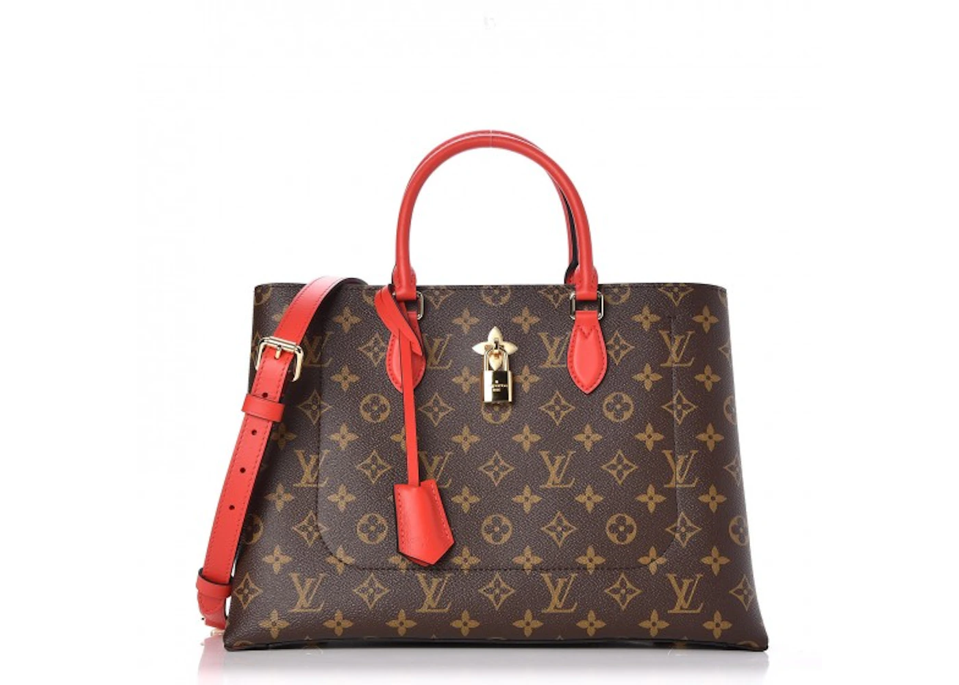 Louis Vuitton Tote Flower Monogram Coquelicot in Coated Canvas/Leather with  Brass - US
