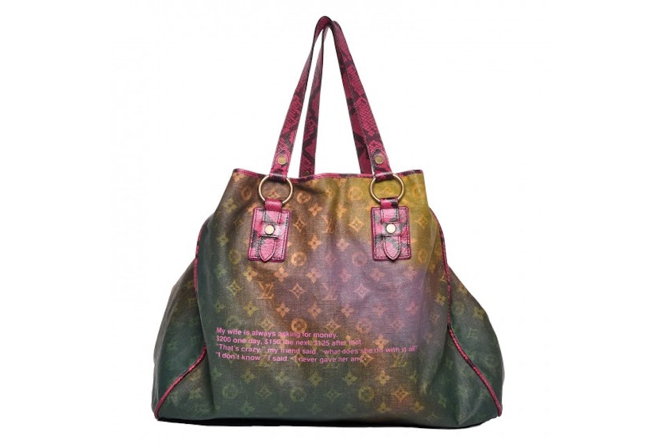 Louis Vuitton Tote Richard Prince DUDERANCH Jokes Monogram Printed  Yellow/Pink/Brown in Canvas with Brass - US