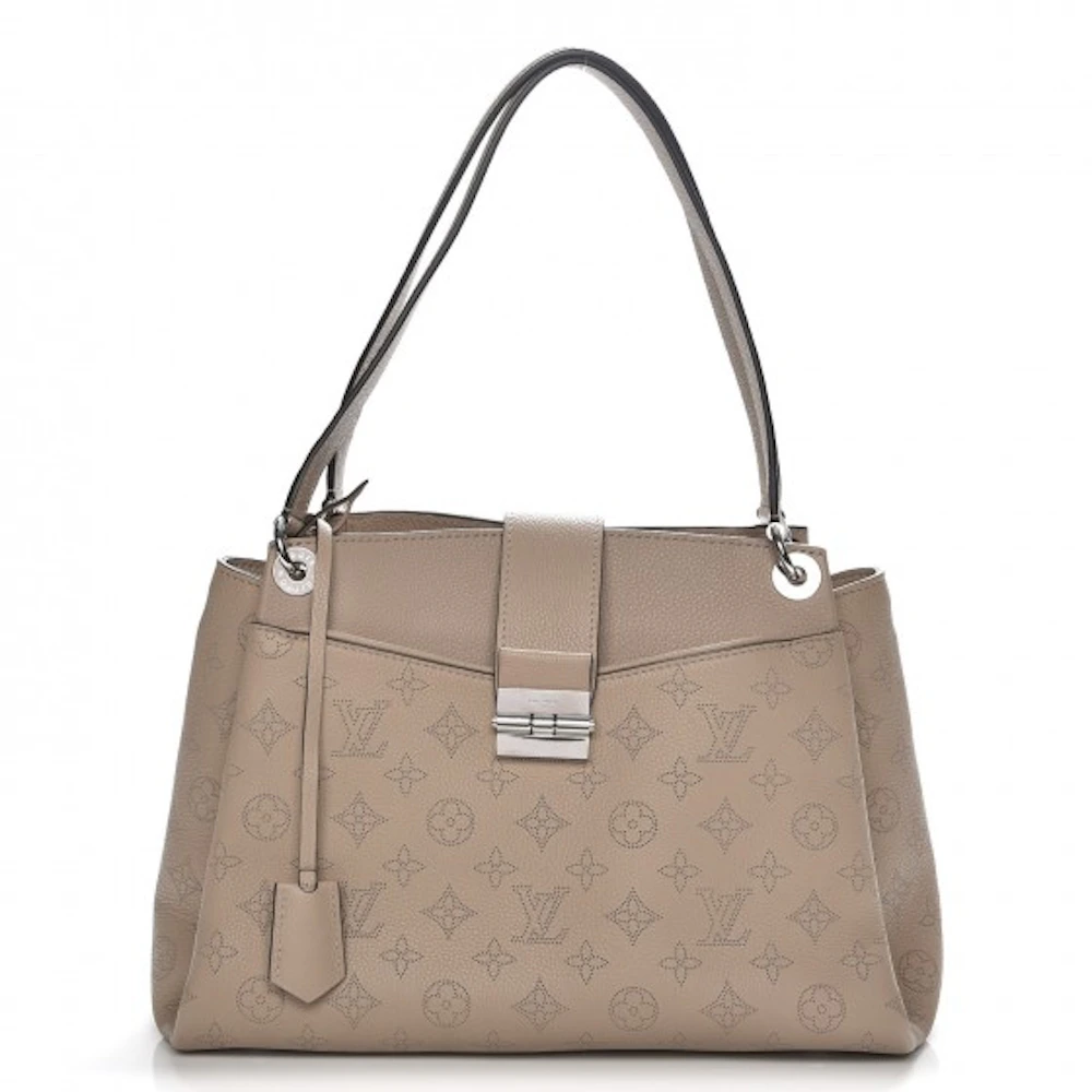 Louis Vuitton Tote Babylone Chain Monogram Mahina BB Galet in Calfskin with  Silver-tone - US